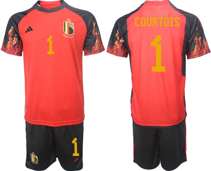 Men 2022 World Cup National Team Belgium home red #1 Soccer Jerseys